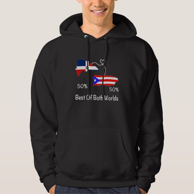 Sudadera Half Puerto Rican Half Dominican Flag Map Combined (Anverso)