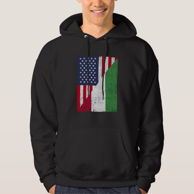 Sudadera Half USA Flag Half Hungary Flag American Hungarian (Anverso)