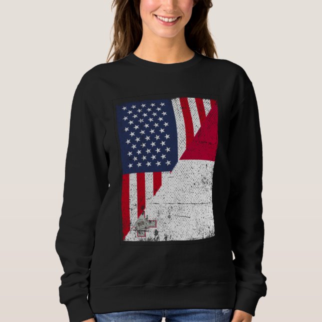Sudadera Half USA Flag Half Malta Flag American Maltese (Anverso)