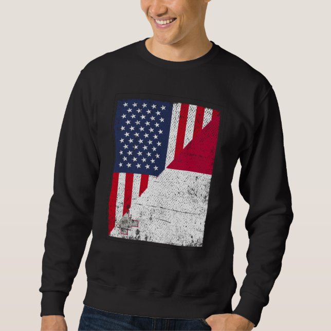 Sudadera Half USA Flag Half Malta Flag American Maltese (Anverso)