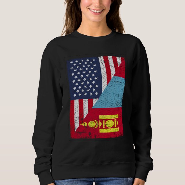 Sudadera Half USA Flag Half Mongolia Flag American Mongolia (Anverso)