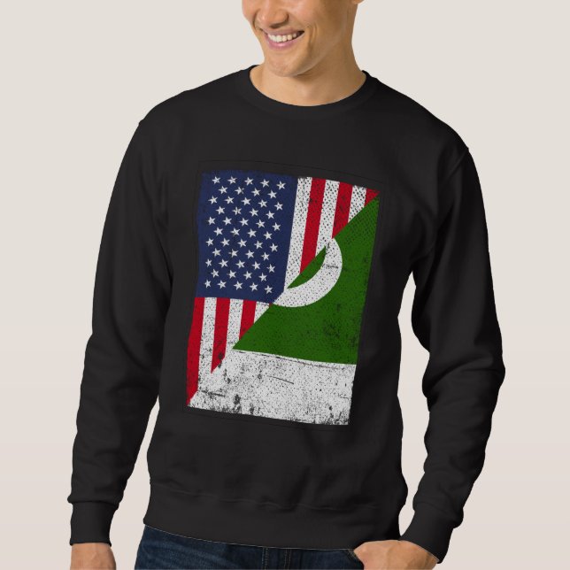 Sudadera Half USA Flag Half Pakistan Flag American Pakistan (Anverso)