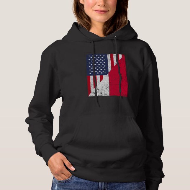 Sudadera Half USA Flag Half Poland Flag American Polish (Anverso)