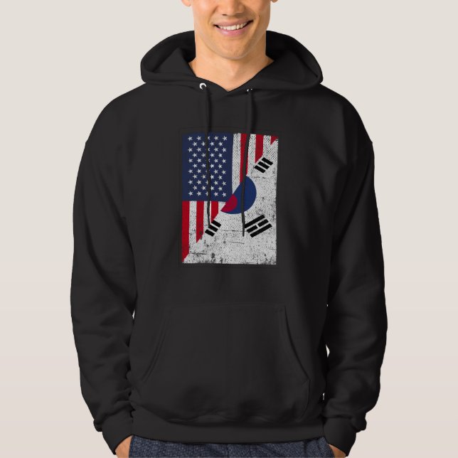 Sudadera Half USA Flag Half South Korea Flag American South (Anverso)