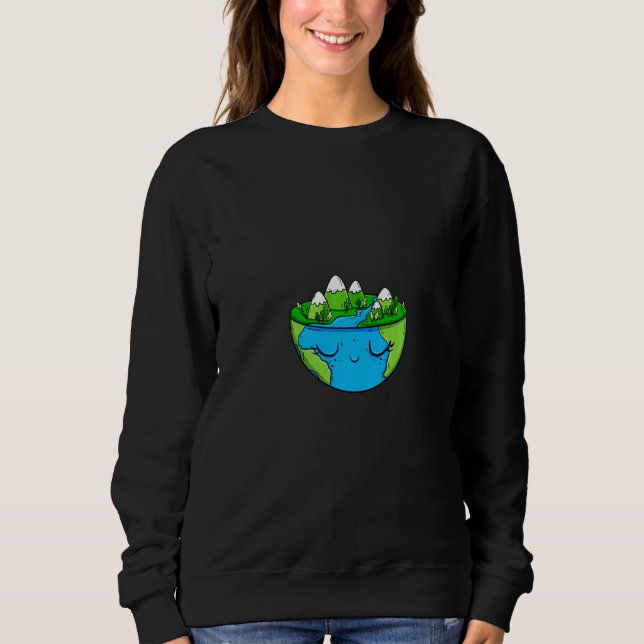 Sudadera Halftone Nature  Environment Earth Day Gnome Women (Anverso)