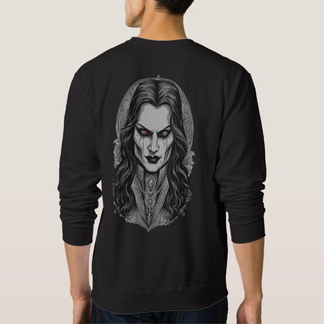 Sudadera Halloween 3 vampiro, horror, vampiro aterrador (Reverso)