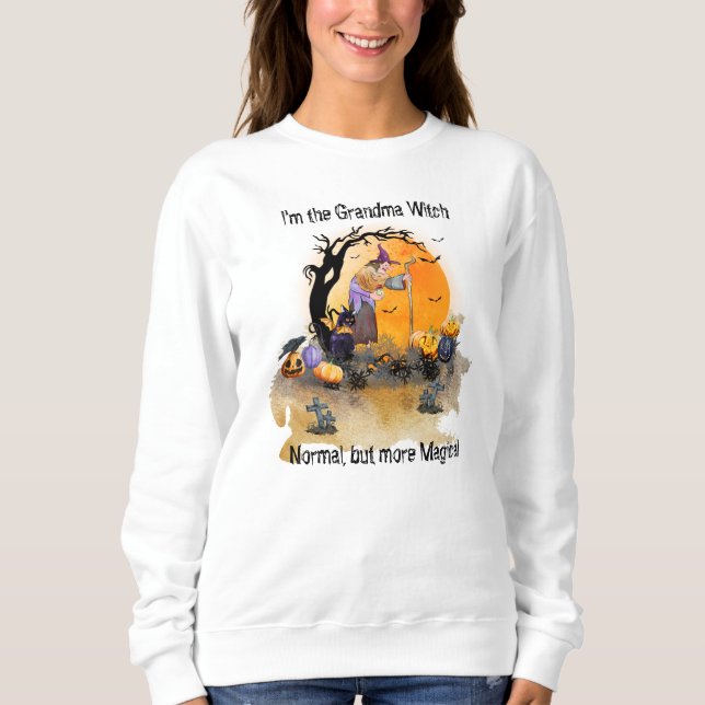 Sudadera Halloween - Abuela Bruja, Normal Pero Más Mágica (Anverso)