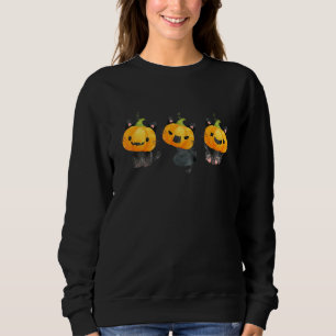 Sudadera Halloween Antiguo Calabazas de Halloween Retro Gat