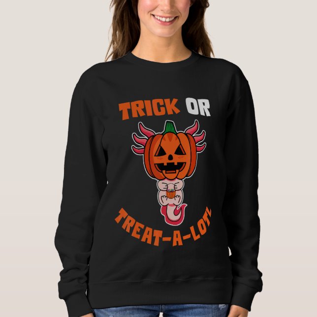 Sudadera Halloween Axolotl Trick O Trick De Camisas O Trate (Anverso)