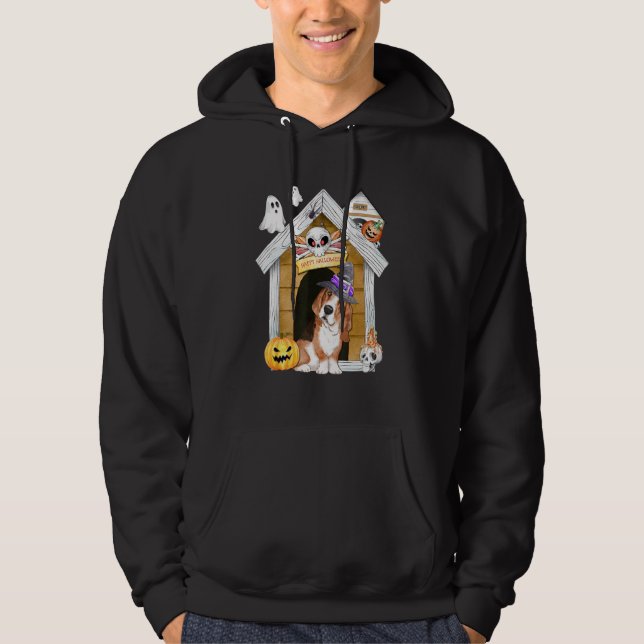 Sudadera Halloween Basset Hound Dog Witch (Anverso)