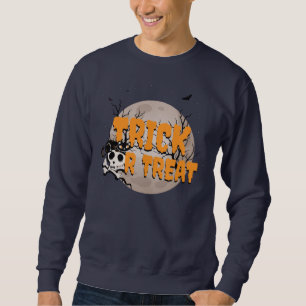 Sudadera Halloween Black Cat and Skull Trick or Trete
