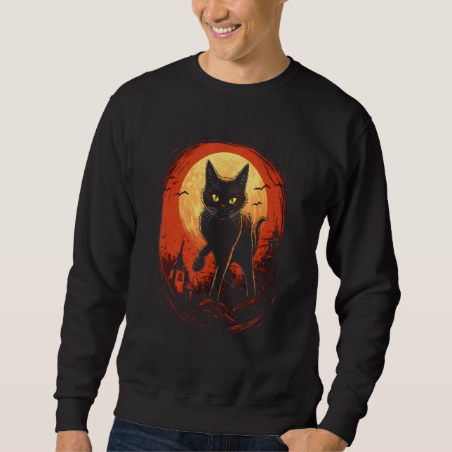 Sudadera Halloween Black Cat by Haunted Horror Halloween 1 (Anverso)
