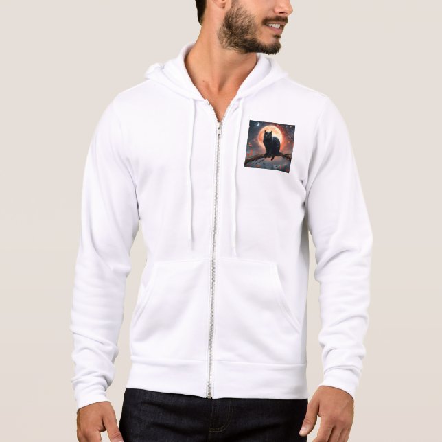 Sudadera Halloween Black Cat Moonlight, (Anverso)