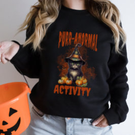 Sudadera Halloween Black Cat Purr Purr-anormal Calabaza