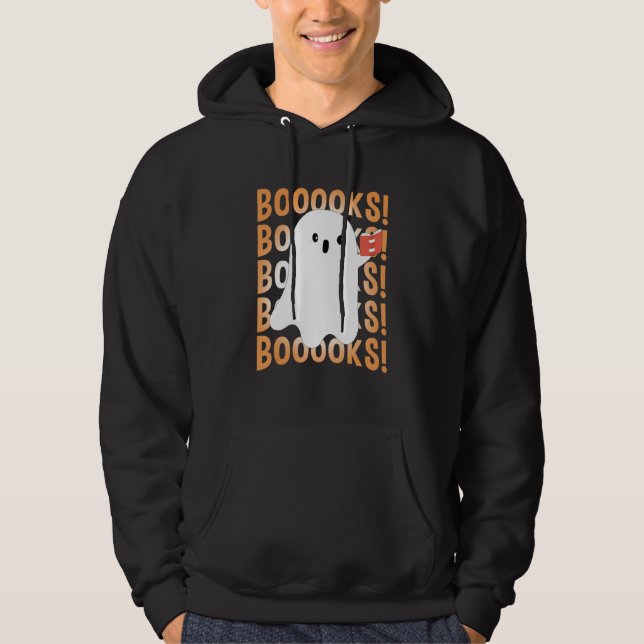 Sudadera Halloween Booooks Ghost Reading Boo Read Books Lib (Anverso)