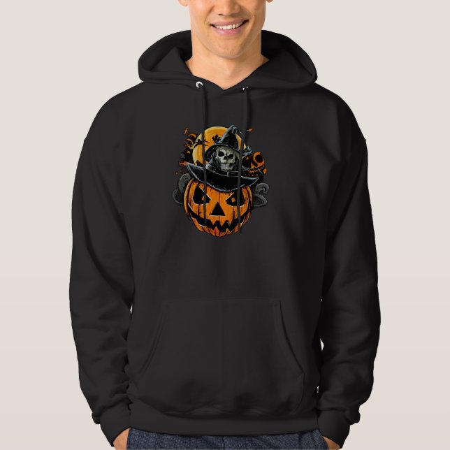 Sudadera Halloween/calabaza/calavera/caída (Anverso)