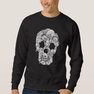 Sudadera Halloween Cat Skull Tee Skeleton Chicas de disfrac