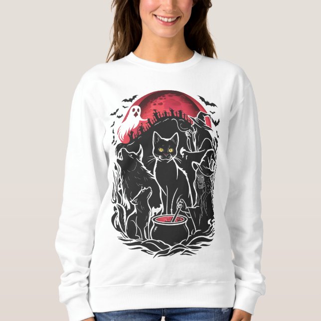 Sudadera Halloween Cat Spooky - Brujas (Anverso)