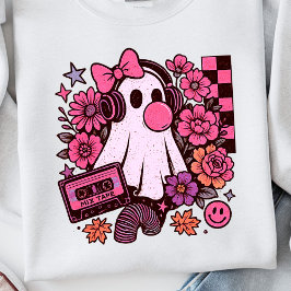 Sudadera Halloween, Chica de Fantasma Retro Estética Bubble
