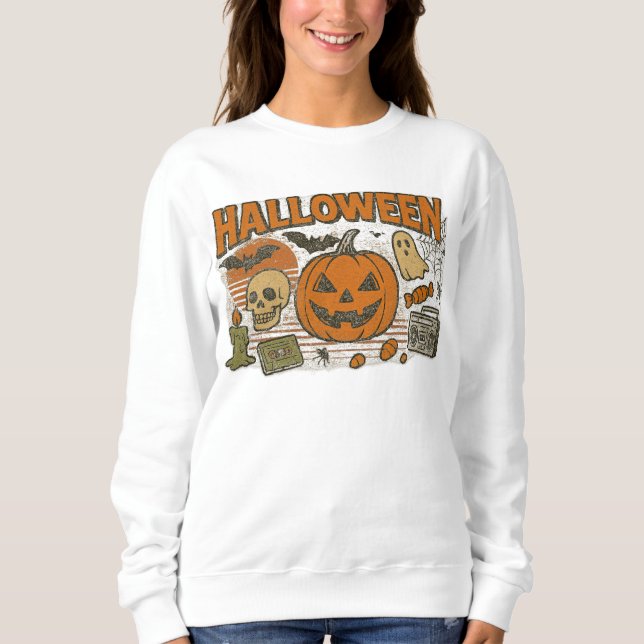 Sudadera Halloween Cloex retro Jack-O’-Lantern (Anverso)