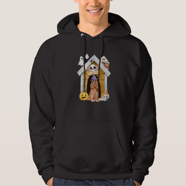 Sudadera Halloween Cocker Spaniel Dog Witch Haunted House (Anverso)
