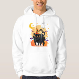Sudadera Halloween con gato negro y fantasma