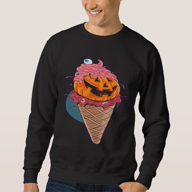 Sudadera Halloween cones Pumpkin Worms icecream (Anverso)