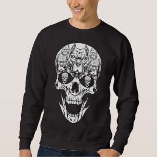 Sudadera Halloween Costume Skull Pitbull Perro Lover