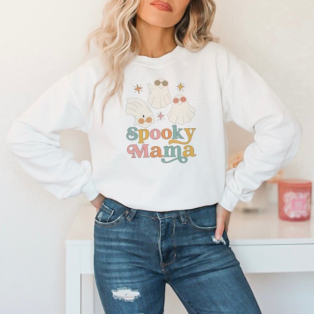 Sudadera Halloween Cute Spooky Mama Retro Font (Subido por el creador)