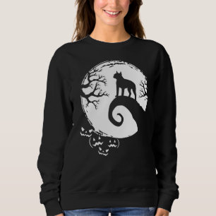 Sudadera Halloween De Boston Terrier Dog And Moon