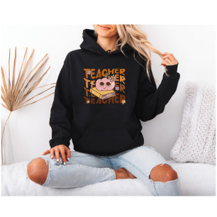 Sudadera Halloween de calabaza de profesores de otoño retro