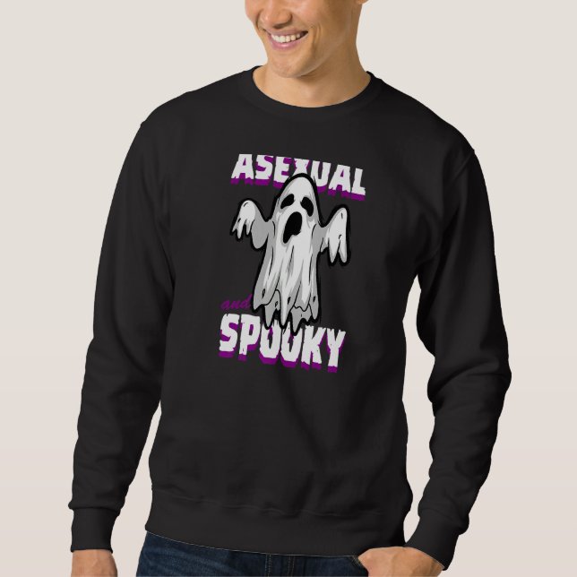 Sudadera Halloween De Fantasma De Ace Asexual Y Espeluznant (Anverso)