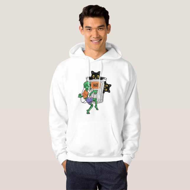 Sudadera Halloween de gatos aterradores (Anverso completo)