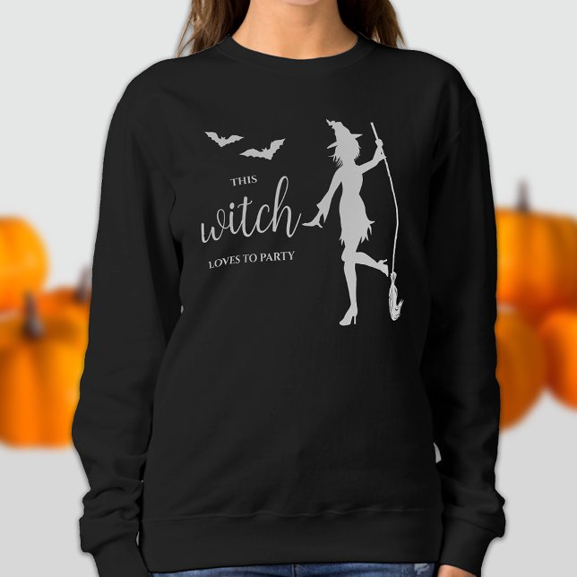 Sudadera Halloween De La Bruja De La Fiesta Y De La Silhoue (Subido por el creador)