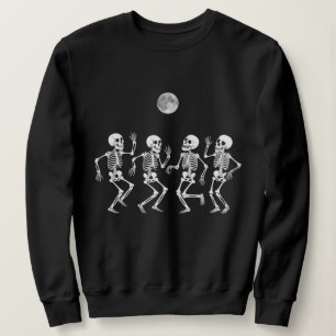 Sudadera Halloween de moda en vintage Funny Dancing Skeleto