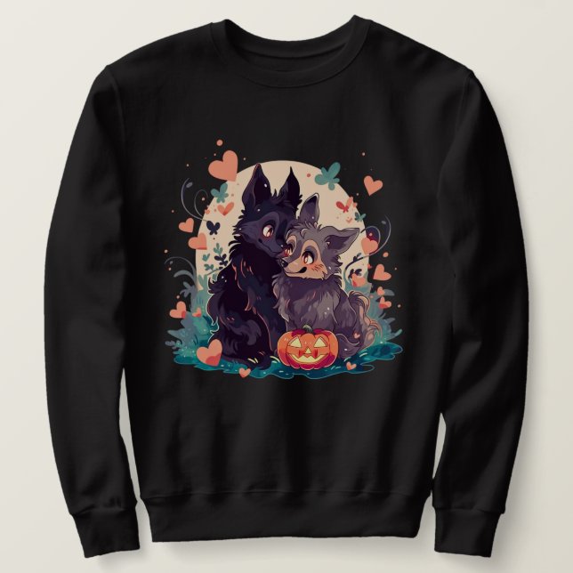 Sudadera Halloween del amor de los cachorros (Anverso del diseño)