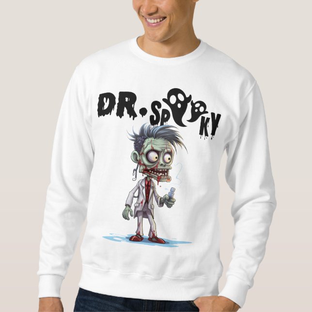 Sudadera Halloween del Dr. Spooky, un diseño de Médicas par (Anverso)