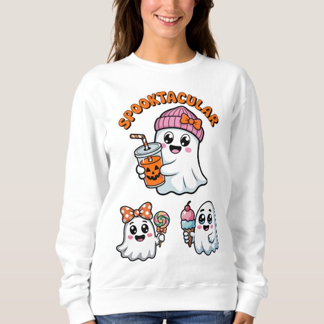 Sudadera Halloween del fantasma cutáneo Spooktacular (Anverso)