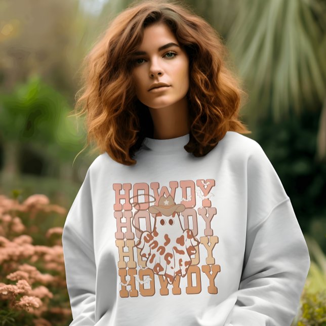 Sudadera Halloween del fantasma Howdy Cowboy del país occid (Subido por el creador)