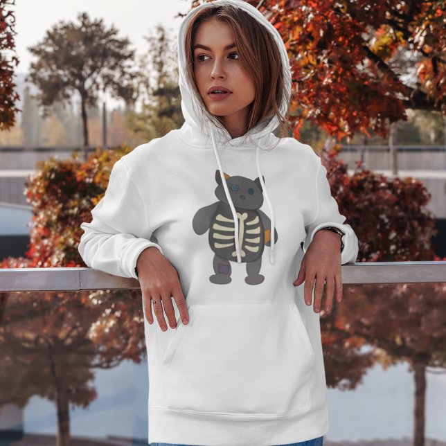 Sudadera Halloween del gato de Cute Skeleton (Subido por el creador)