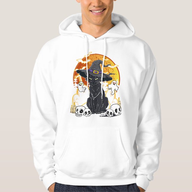 Sudadera Halloween del gato negro (Anverso)