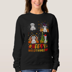 Sudadera Halloween Día de Acción de Gracias Navidad Perro M