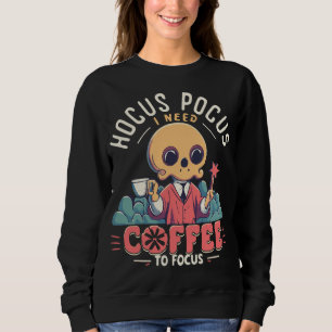 Sudadera Halloween divertida necesito más café para concent