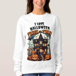 Sudadera ¡Halloween divertido con calabazas y fantasmas!