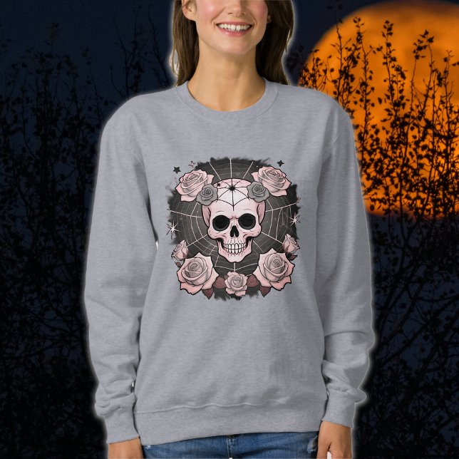 Sudadera Halloween Dusty Skulls rosados y Rosas Spookies (Subido por el creador)