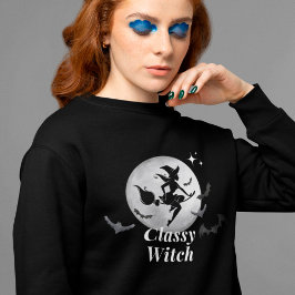 Sudadera Halloween elegante de brujas y luna
