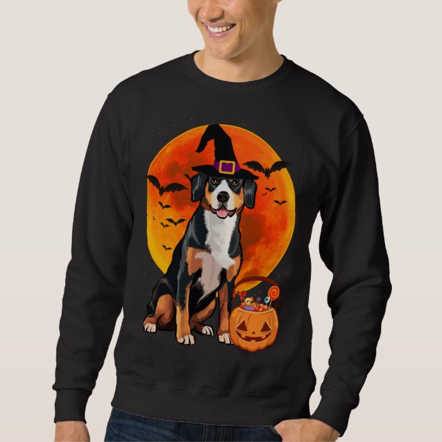 Sudadera Halloween Entlebucher Mountain Dog Jack O Lantern  (Anverso)