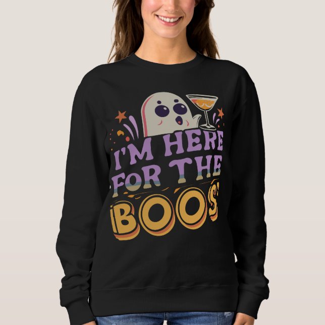 Sudadera Halloween estoy aquí para los boos (Anverso)