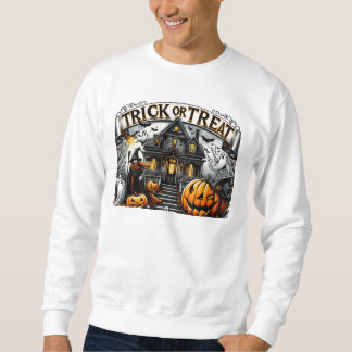 Sudadera Halloween fantasmagórico con fantasmas y calabazas