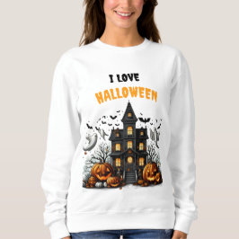 Sudadera Halloween fantasmal con calabazas y fantasmas